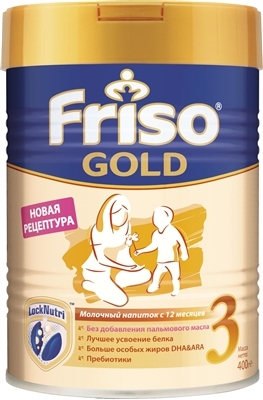 Смесь сухая молочная адаптированная Friso Gold 3 LockNutri для детского питания с 12 месяцев, 400 г
