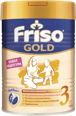 Суміш суха молочна адаптована Friso Gold 3 LockNutri для дитячого харчування з 12 місяців, 400 г
