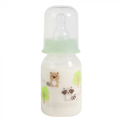 Бутылочка Baby-Nova 46000-3 полипропилен с декором нейтральная, 125 мл
