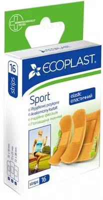 Набір пластирів медичних Ecoplast Sport еластичний на тканинній основі, 16 штук