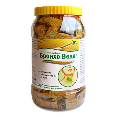 Бронхо Веда леденцы со вкусом меда и лимона леденцы №300 в бан. в упак. инд.