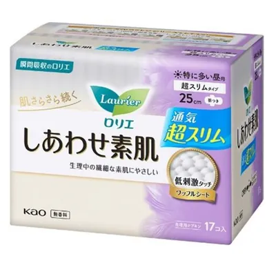 Прокладки гігієнічні KAO Laurier Happy Skin Heavy Day Use Slim ультратонкі 25 см, 17 шт