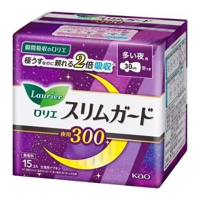 Прокладки гігієнічні KAO Laurier Extra Heavy Night Use Slim ультратонкі нічні 30 см, 15 шт