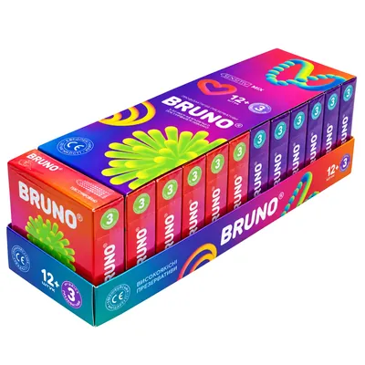 Презервативи Bruno Extra Dotted + Double Surprise, 36 штук