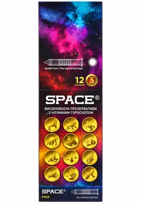Презервативи Space Double Love ребристі з крапками, 36 штук (12 упаковок по 3 шт)