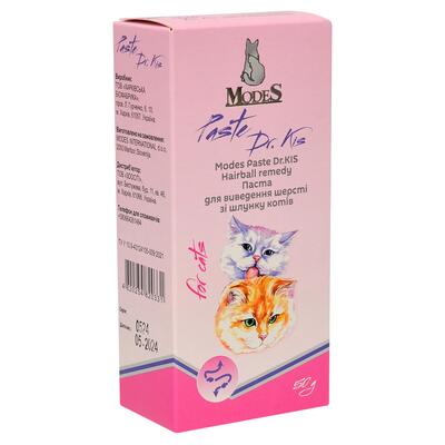 Паста ModeS Paste Dr.KIS Hairball remedy для вывода шерсти из желудка кошек, 50 г