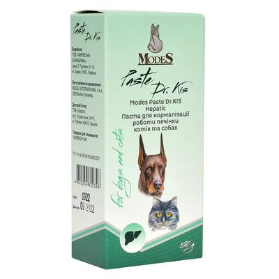Паста ModeS Paste Dr.KIS Hepatic для нормалізації роботи печінки собак та котів, 50 г