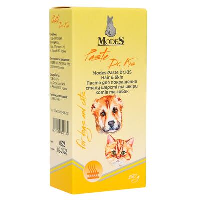 Паста ModeS Paste Dr.KIS Hair & Skin для улучшения состояния шерсти и кожи кошек и собак, 50 г