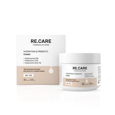 Крем для обличчя Re.Care Hydration & Prebiotic Cream зволожувальний з пребіотиками, 30 мл