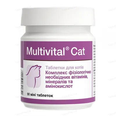 Мультивітал Кет Dolfos Multivital Cat для кішок, 90 міні таблеток
