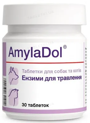 АмілаДол Dolfos AmylaDol для собак і кішок при порушенні травлення, 30 таблеток