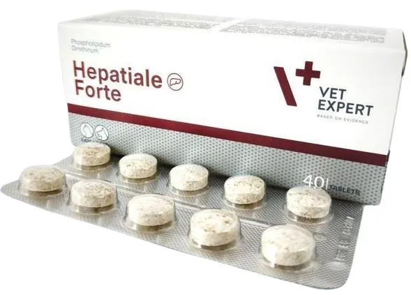 Гепатіалє форте VetExpert Hepatiale Forte для собак і кішок із захворюванням печінки, 40 таблеток