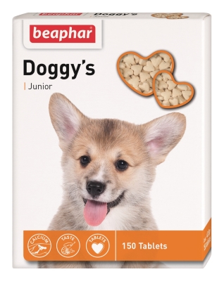 Витамины для щенков Beaphar Doggy's Junior Лакомство для здорового развития от 6 недель, 150 таблеток