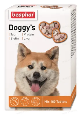 Вітаміни для собак Beaphar Doggy's Mix з таурином та біотином, печінкою та протеїном, 180 таблеток