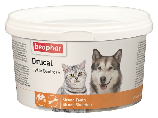 Минеральная смесь для собак и кошек Beaphar Drucal для укрепления костей, зубов и мускулатуры, 250 г