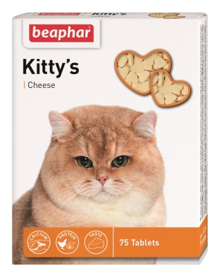 Лакомство для кошек Beaphar Kitty's + Cheese с сыром, 75 таблеток