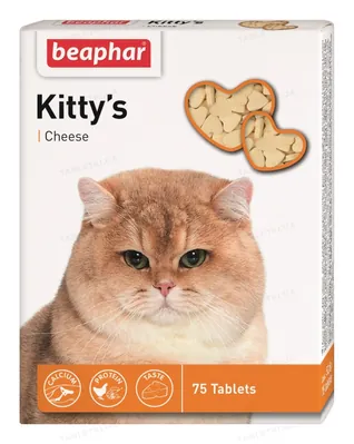 Ласощі для кішок Beaphar Kitty's + Cheese з сиром, 75 таблеток