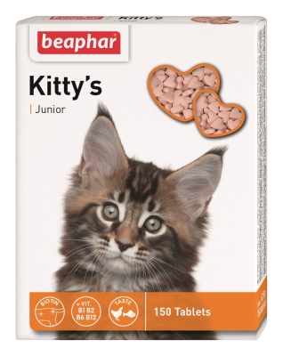 Лакомство для котят Beaphar Kitty's Junior с биотином, 150 таблеток