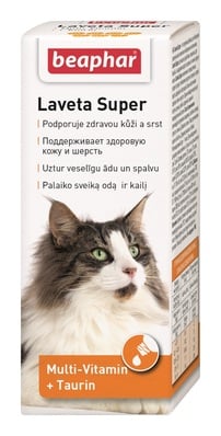 Вітаміни для кішок Beaphar Laveta Super від линьки, для здорової шкіри та красивої блискучої шерсті, 50 мл