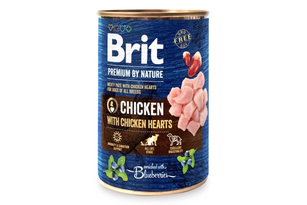 Корм вологий для собак Brit Premium Курка з курячим серцем, 400 г