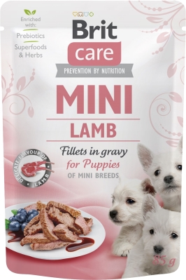 Корм влажный для щенков Brit Care Mini филе ягнёнка в соусе, 85 г