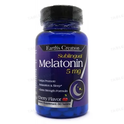 Мелатонін 5 мг Earth's Creation Melatonin 5 mg зі смаком вишні, 60 таблеток