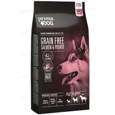Корм сухий беззерновий для собак усіх порід PrimaDog Grain-free Salmon&Potato з лососем та картоплею, 1,5 кг