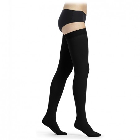 Чулки компрессионные Sigvaris Cotton 73271 класс компрессии 2, закрытый мысок, высота long, черный, размер S