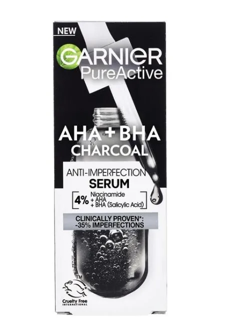 Сироватка-пілінг для обличчя Garnier Pure Active з вугіллям проти недоліків шкіри, 30 мл
