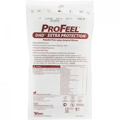 Рукавички хірургічні ProFeel DHD Extra Protection стерильні, з полімерним покриттям, розмір 6,5, пара