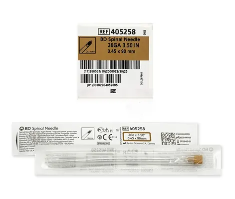 Голка спінальна BD Quincke Spinal Needle 26G (0,45 x 90 мм) коричнева, 1 штука