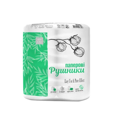 Рушники паперові Dr.Nice Економ білі, 2 рулони