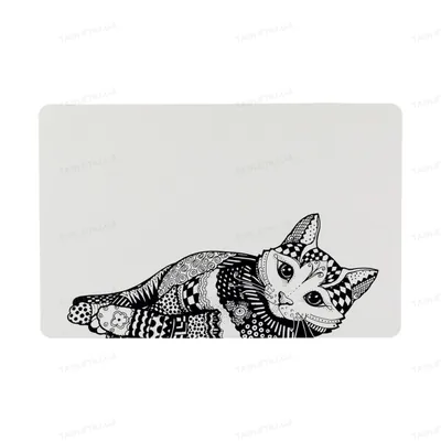 Килимок під миску Trixie 24788 Zentangle для кішок нековзний 44 х 28 см