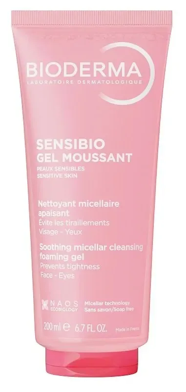 Гель Bioderma Sensibio очищуючий для обличчя, 200 мл туба