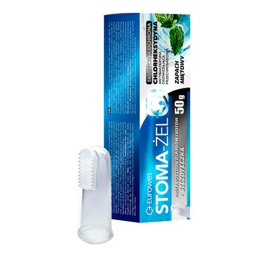 Зубна паста + зубна щітка Eurowet Stoma-gel для догляду за зубами для собак та котів, 50 г