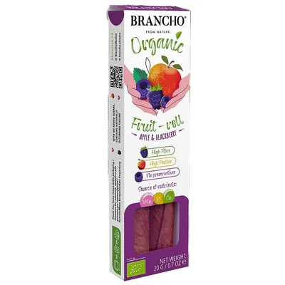 Фруктовий рол Brancho Organic органічний Яблуко-ожина, 20 г