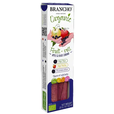 Фруктовий рол Brancho Organic органічний Яблуко-смородина, 20 г