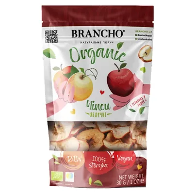 Чіпси яблучні Brancho Organic органічні Червоне яблуко, 30 г