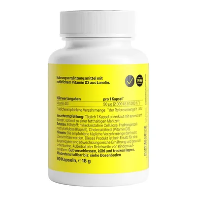 Вітамін D3 із ланоліну ZeinPharma капсули по 2000 МО №90