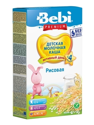 Каша молочная Bebi Premium Рисовая, с 4 месяцев, 200 г