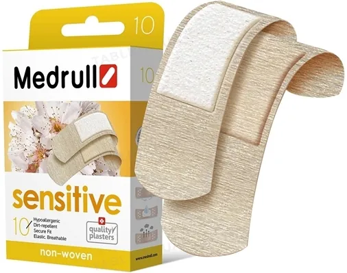 Набір пластирів медичних Medrull Sensitive бактерицидні, на нетканій основі, 10 штук