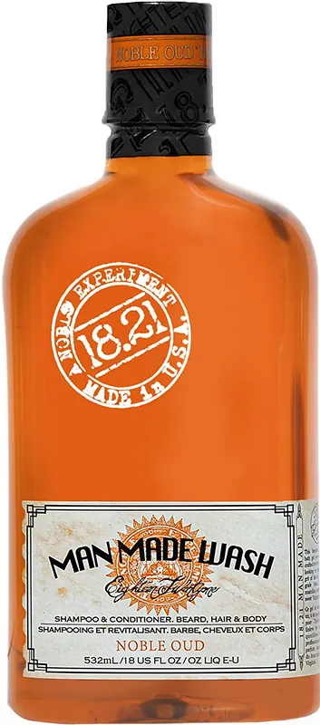 Гель для душу, шампунь та кондиціонер 18.21 Man Made Noble Oud 3-в-1 для волосся та тіла, 532 мл