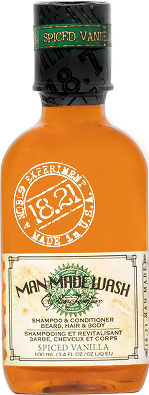 Гель для душа, шампунь и кондиционер 18.21 Man Made Spiced Vanilla 3-в-1 для волос и тела, 100 мл