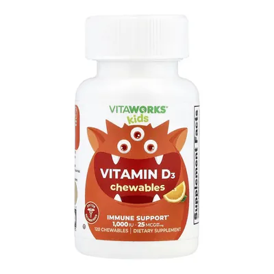 Вітамін D3 Lifeable VitaWorks Kids Vitamin D3, 120 жувальних цукерок