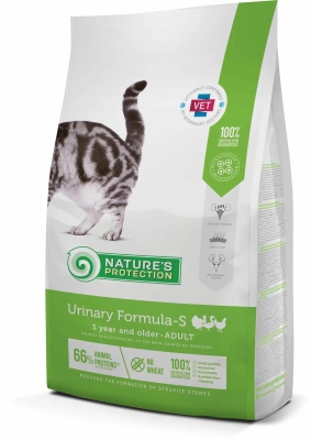 Корм сухой для взрослых стерилизованных кошек и котов Nature's Protection Urinary Formula-S для профилактики и лечения МКБ, 2 кг