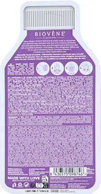 Маска для обличчя Biovene тканинна з асаї та ретинолом, 25 мл