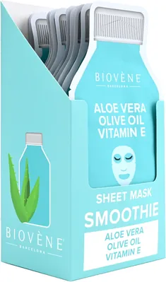 Маска для обличчя Biovene тканинна з алое вера та вітаміном Е, 25 мл