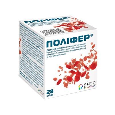 Поліфер гранули д/ор. заст. по 1.5 г №28 у стік.