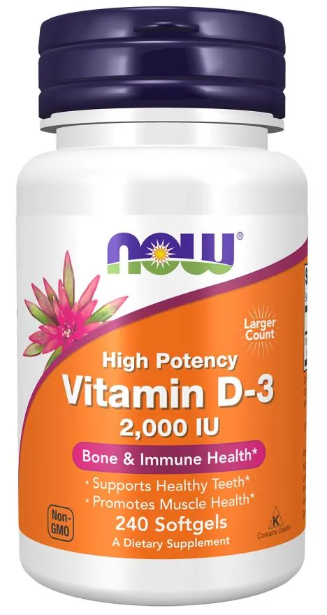 Вітамін Д-3 NOW Vitamin D-3 2000 MО м'які капсули №240
