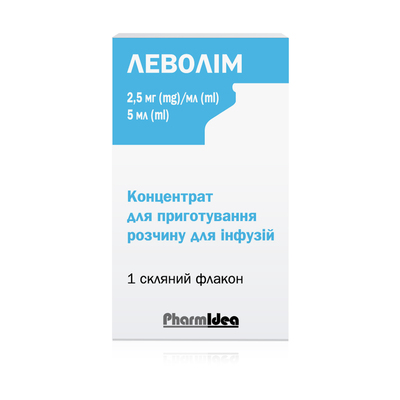 Леволим концентрат д/приг. р-ра д/инф. 2.5 мг/мл по 5 мл №1 во флак.